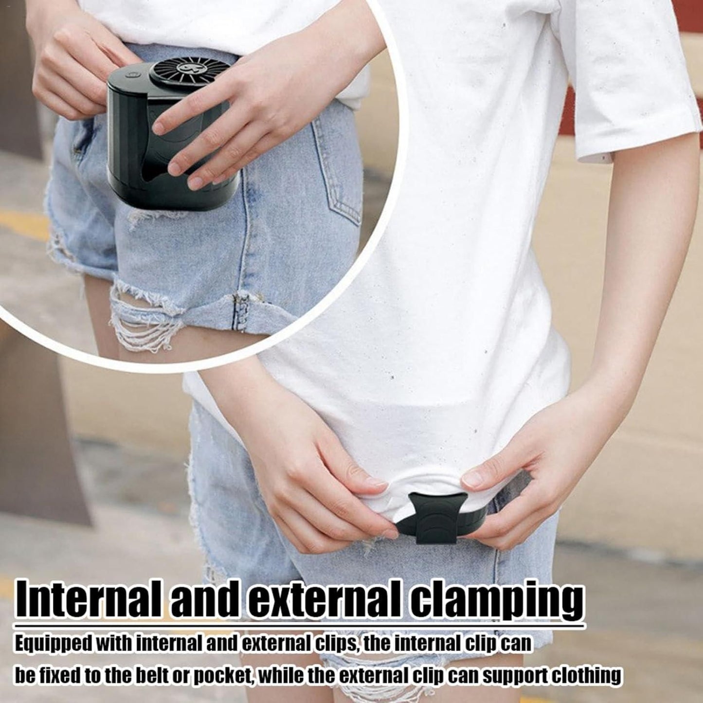 UrbanEase™ Under Shirt Clip Fan – Wearable, 4-Speed Rechargeable Cool Air