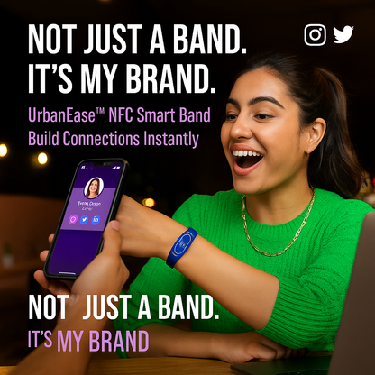 UrbanEase™ NFC Smart Band | Medical ID + Digital Business Card – No App Needed