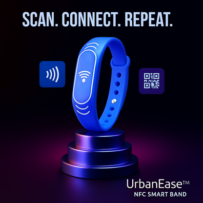 UrbanEase™ NFC Smart Band | Medical ID + Digital Business Card – No App Needed