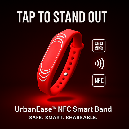 UrbanEase™ NFC Smart Band | Medical ID + Digital Business Card – No App Needed